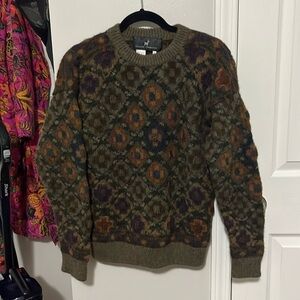 Peruvian connection eclectic grandpa sweater 100% alpaca wool boliva size large